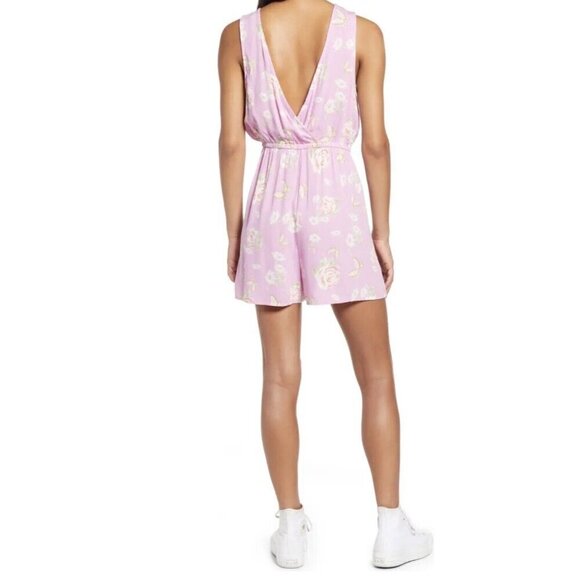 BP Nordstrom Womens Anna V-Neck Mini Romper~Size M~Pink Purple Spring NWT L1 35 - Picture 2 of 11
